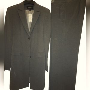 NWT Vintage Express womens suit grey jacket 9/10 pants 7/8